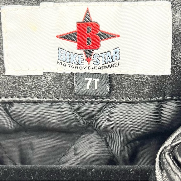 Child’s Size 7 Faux Leather Bike Star USA Eagle Biker Jacket - Picture 4 of 5